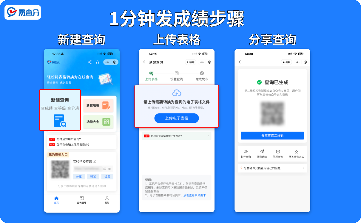 三步发成绩
